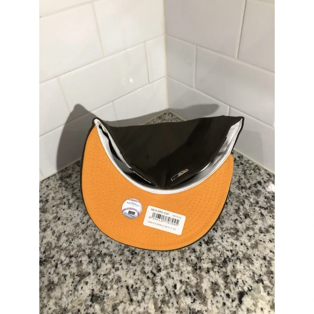 Atlanta Braves New Era 30th Anniversary Coffee Mango 59FIFTY Fitted Cap 7 1/8